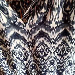 Sami & Jo Beautiful pattern blue blouse boho style size XL